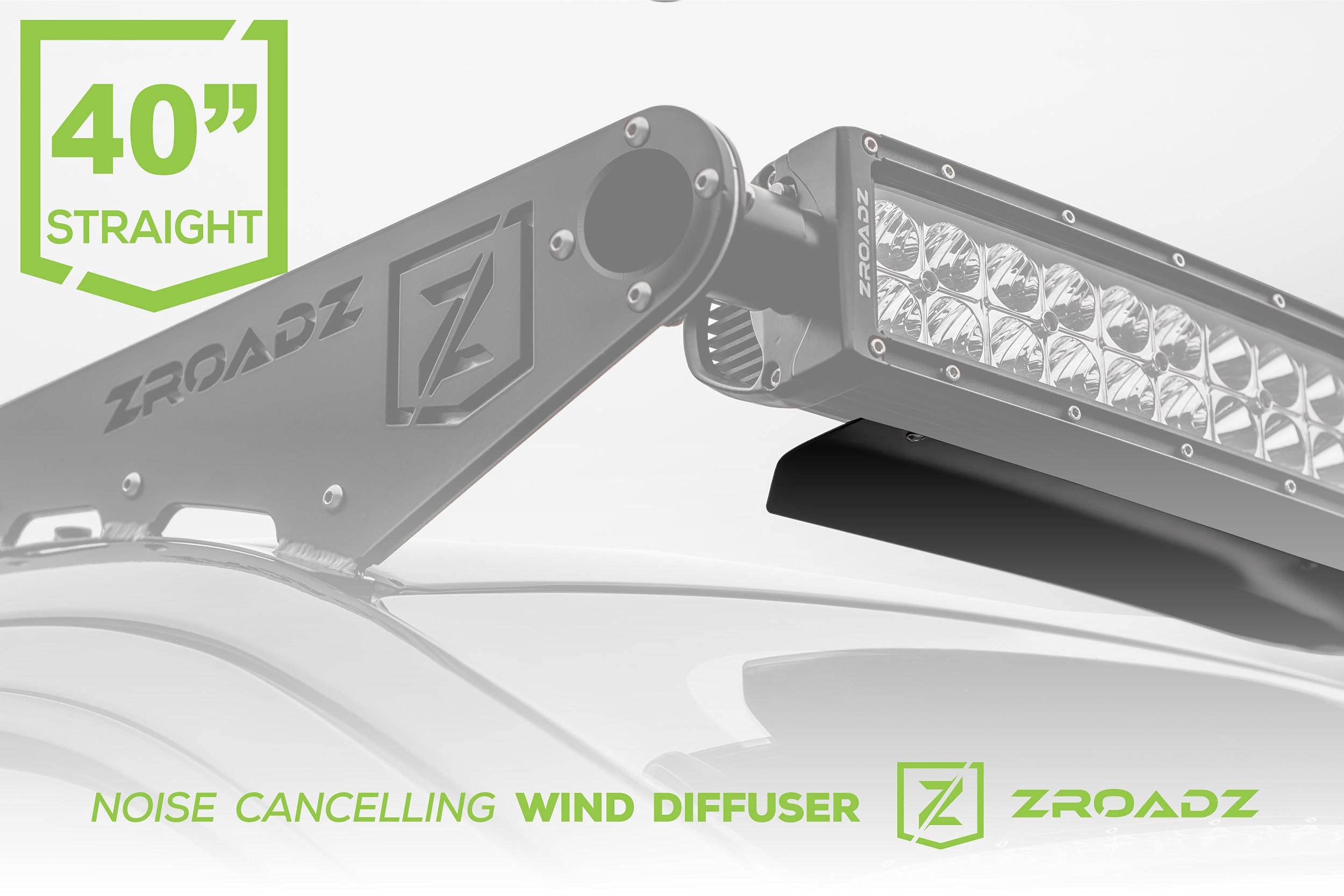 ZROADZ Wind Diffuser Noise Cancelling, Black, Aluminum for 40 Inch Straight Double Row LED Light Bar (Z330040S)