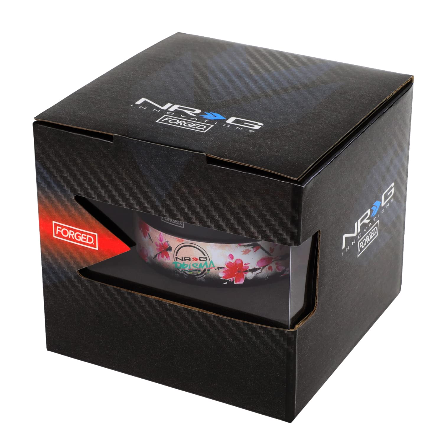 NRG Innovations Steering Wheel Gen 2.0 Quick Release Adapter 6-HOLE with Mounting Bolts, Quick Release - Black Body/Sakura ring with Prisma Collab, NRG-SRK-200BK-SAKURA