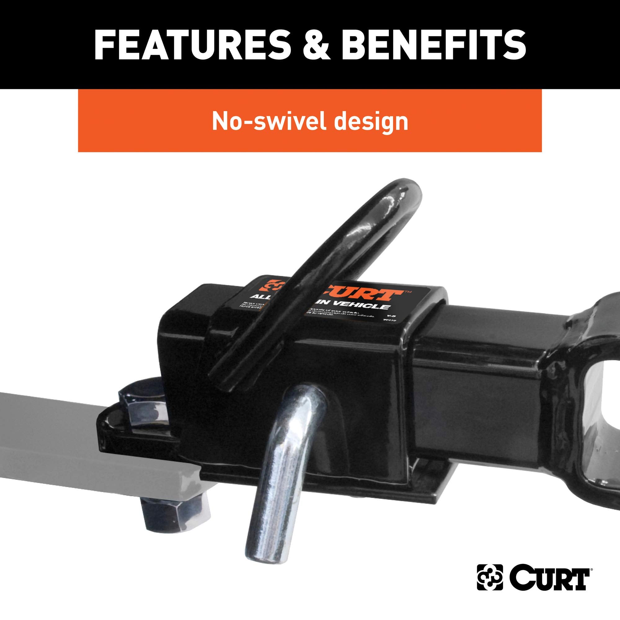 3-in-1 CURT UTV, ATV Trailer Hitch Mount with 2-Inch Receiver Adapter, 1-7/8-Inch Ball, Clevis Pin, 5/8-Inch Hole