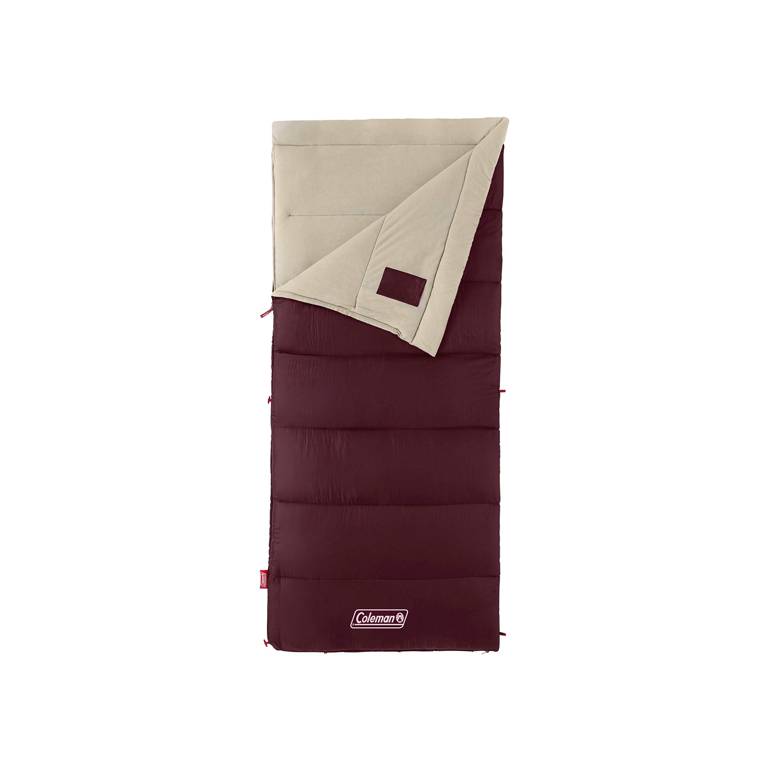 Autumn Glen Coleman 50°F Sleeping Bag, Lightweight Sleep Sack with No-Snag Zipper, Machine Washable for Easy Cleaning