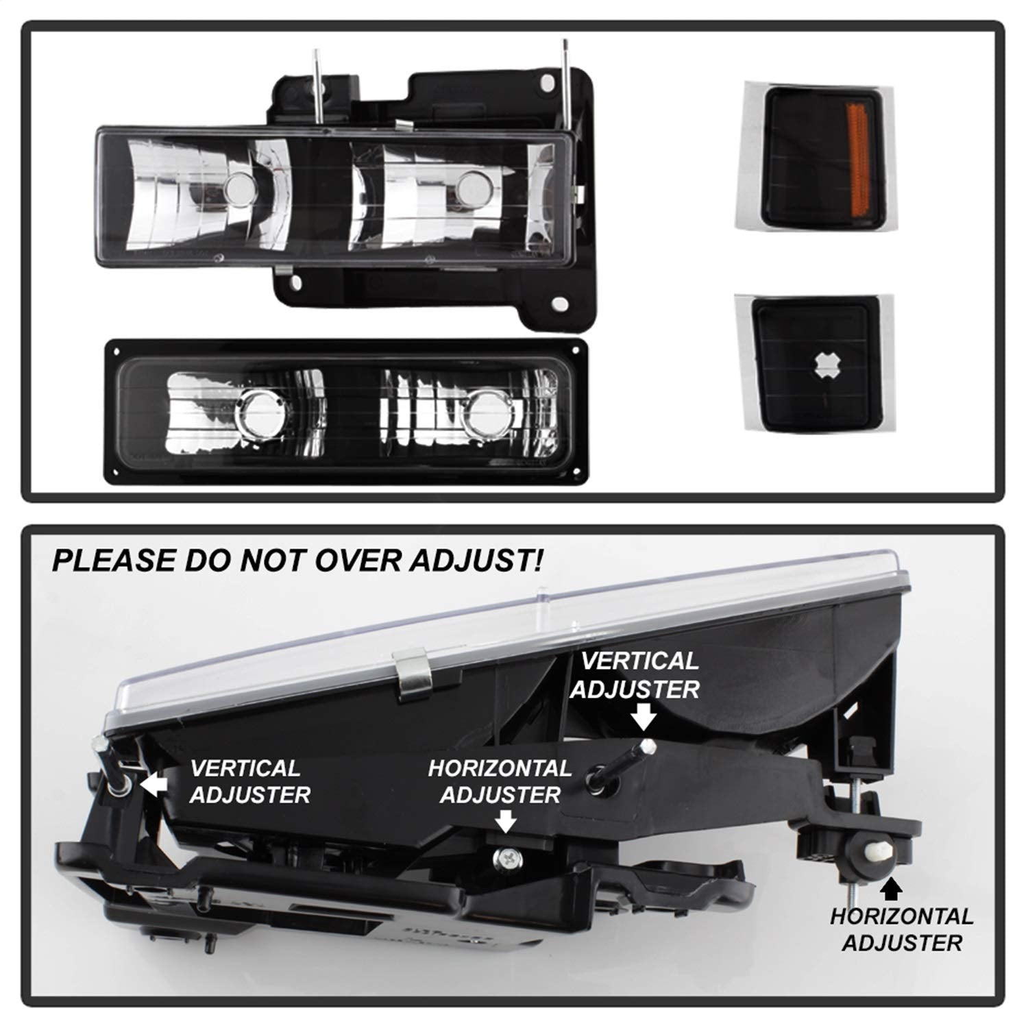 Chevy Silverado Headlight Xtune HD-JH-CCK88-AM-BK-SET