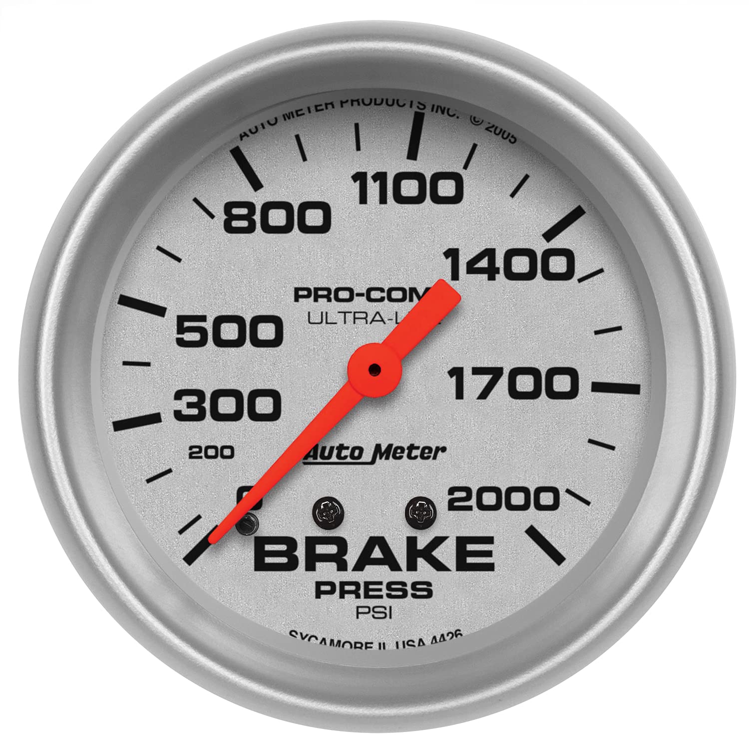 Auto Meter Ultra-Lite 4426 Mechanical Brake Pressure Gauge,2.625 in.