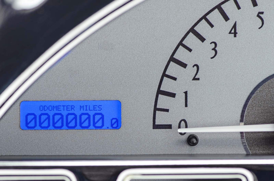 Dakota Digital VHX-56F-PU-S-B Analog Dash Gauge System with Blue Backlighting Compatible Ford 1956 Pickup Truck Silver Alloy