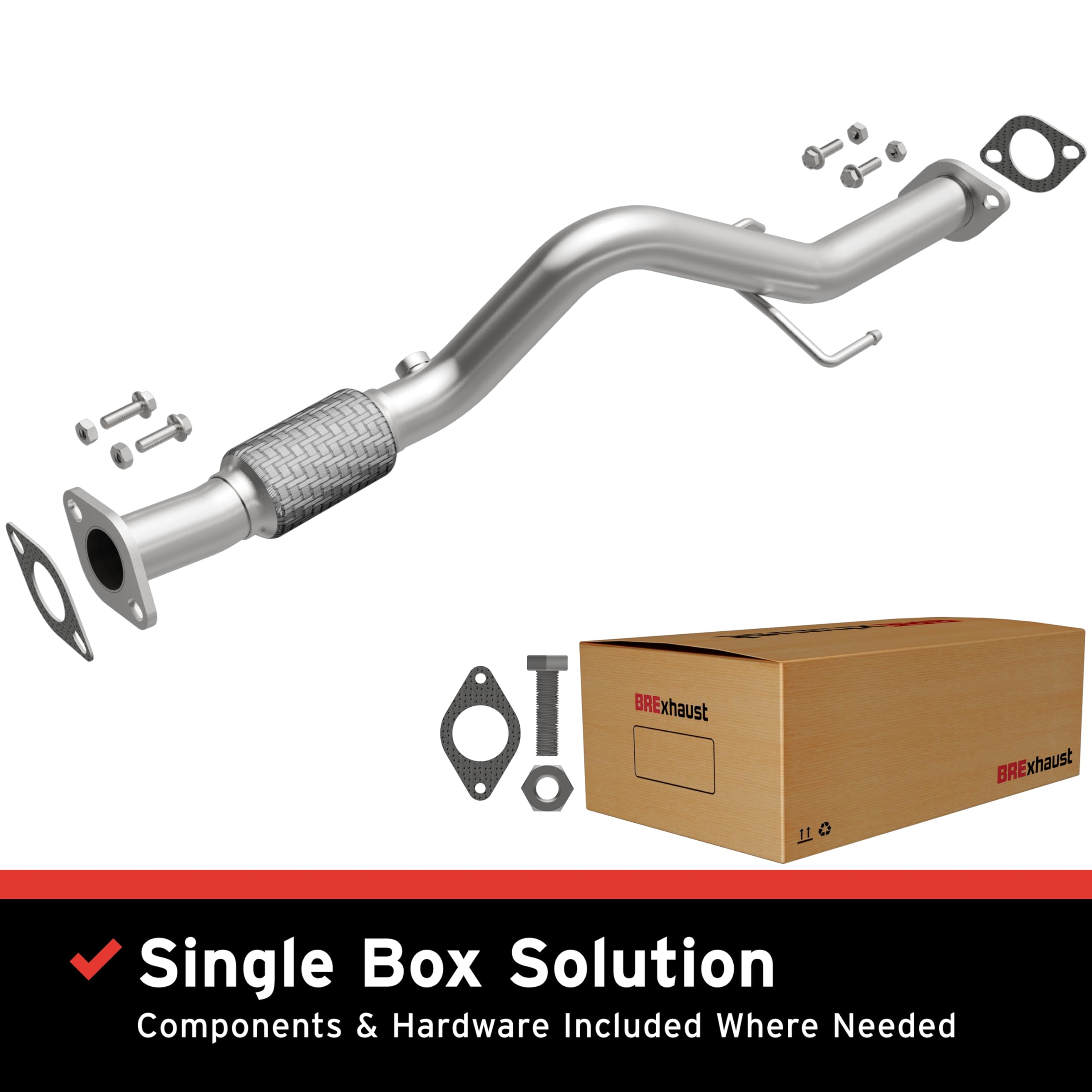 Replacement BRExhaust Front Pipe Kit 107-0091: Direct-Fit, Compatible with 06-11 Accent, Rio 1.6L