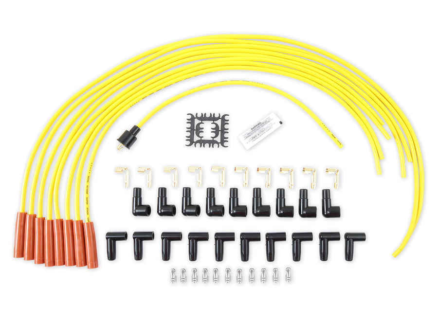Super Stock ACCEL 4038 Spark Plug Wire Set - 8mm - Yellow with Orange Straight Boots
