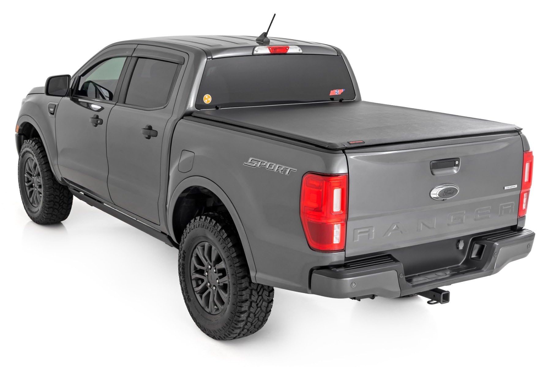 Soft Roll-Up Bed Cover Rough Country for Ford Ranger (2019-2023) - Fits 5' (61.0") Bed, Weather-Resistant Tonneau Cover
