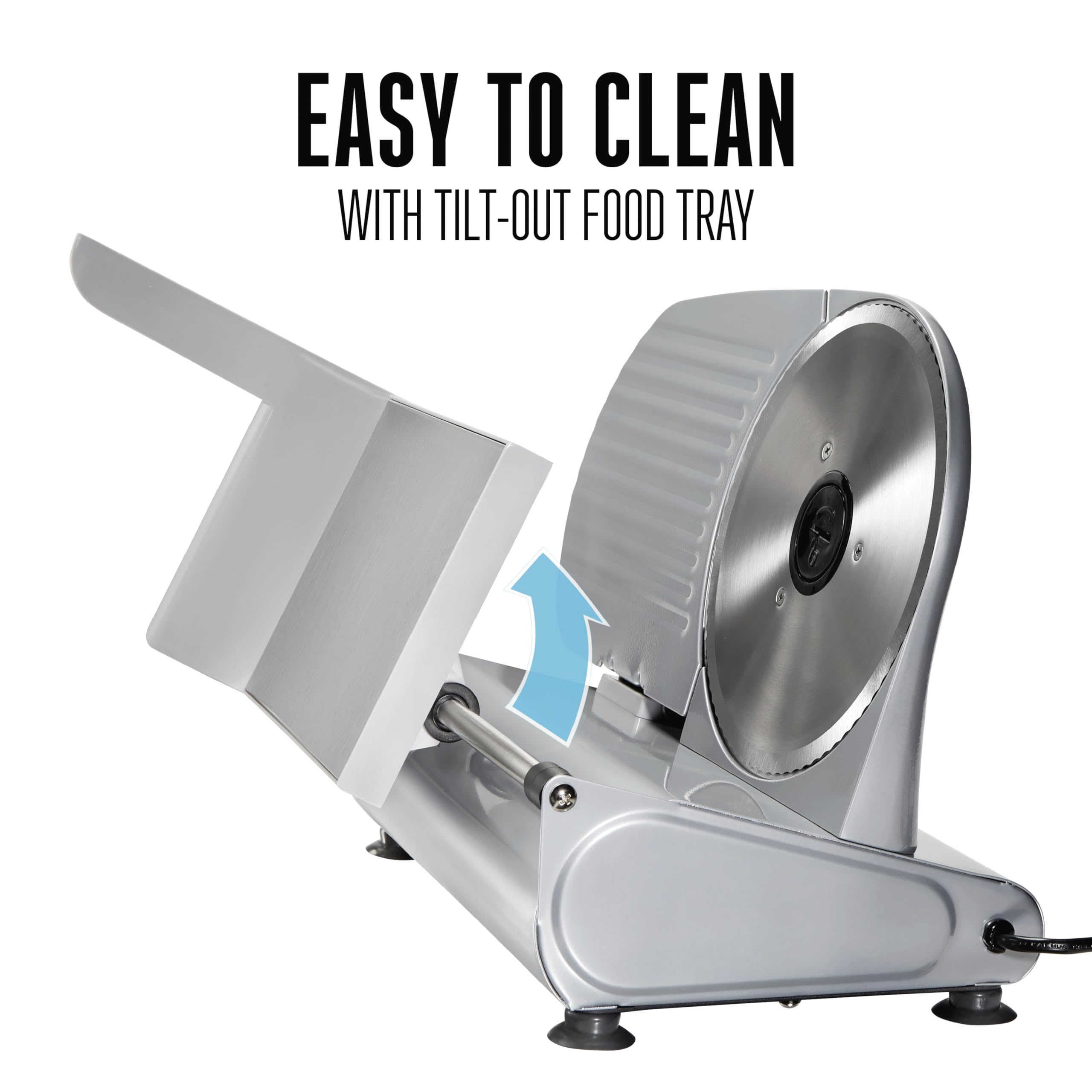 Electric Weston Meat Cutting Machine, Deli & Food Slicer, Adjustable Slice Thickness, Non-Slip Suction Feet, Removable 9” Stainless Steel Blade, Easy to Clean