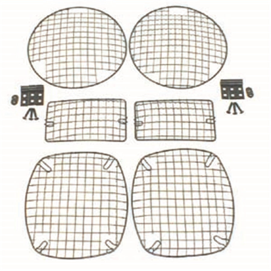 Black Rugged Ridge Stone Light Guard Kit | Black, Steel, 6 Piece Set | 11236.01 | Fits 1997-2006 Jeep Wrangler TJ; 2004-2006 Jeep Wrangler LJ