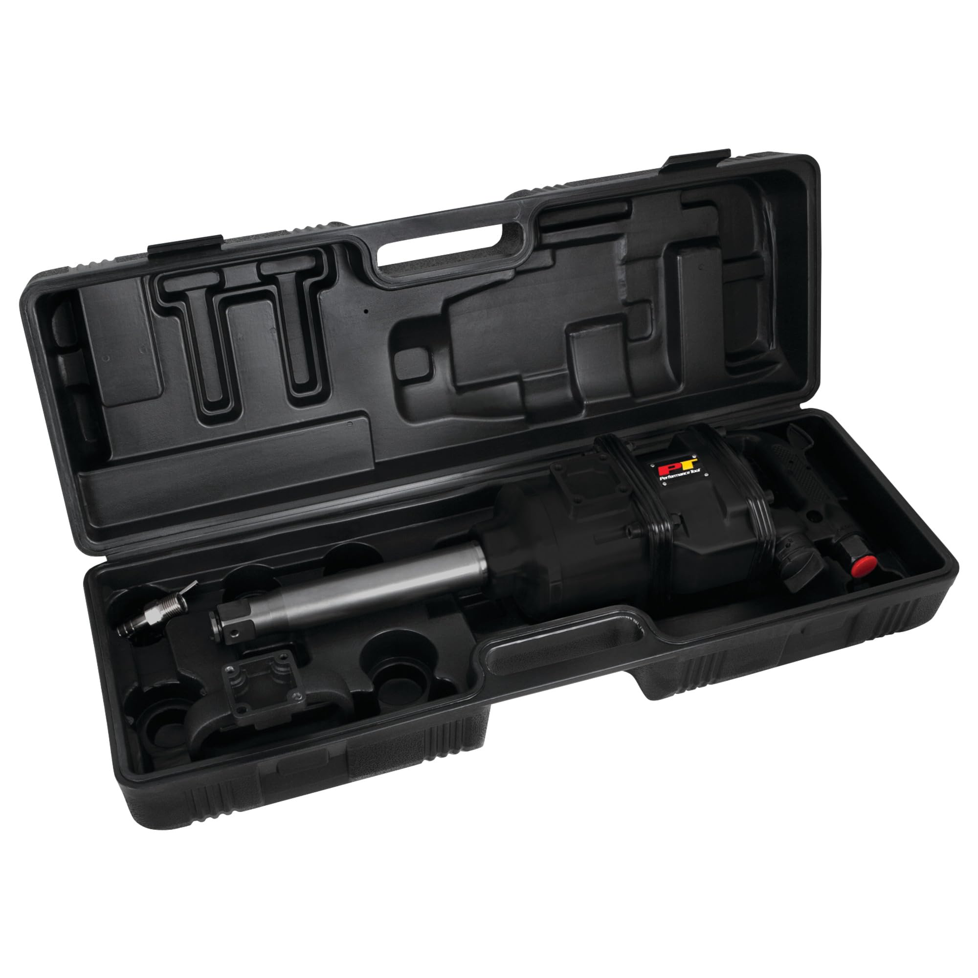 1-Inch Performance Tool M634 Heavy Duty 1-Inch Air Impact Wrench Gun Long Shank Commercial Truck Mechanics w/Case & 6-Inch Anvil