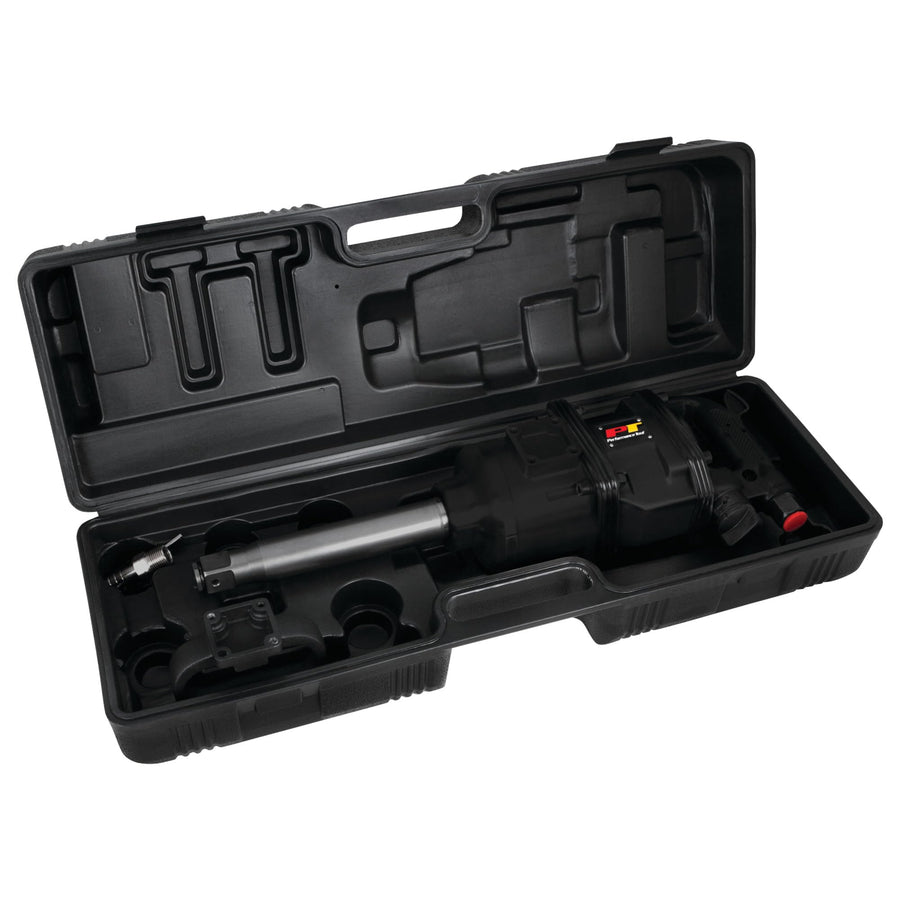 1-Inch Performance Tool M634 Heavy Duty 1-Inch Air Impact Wrench Gun Long Shank Commercial Truck Mechanics w/Case & 6-Inch Anvil