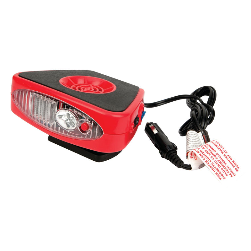 12V Performance Tool W5009 Compact Heater and Defroster with Swivel Base, Swing-Out Handle, and LED Flashlight