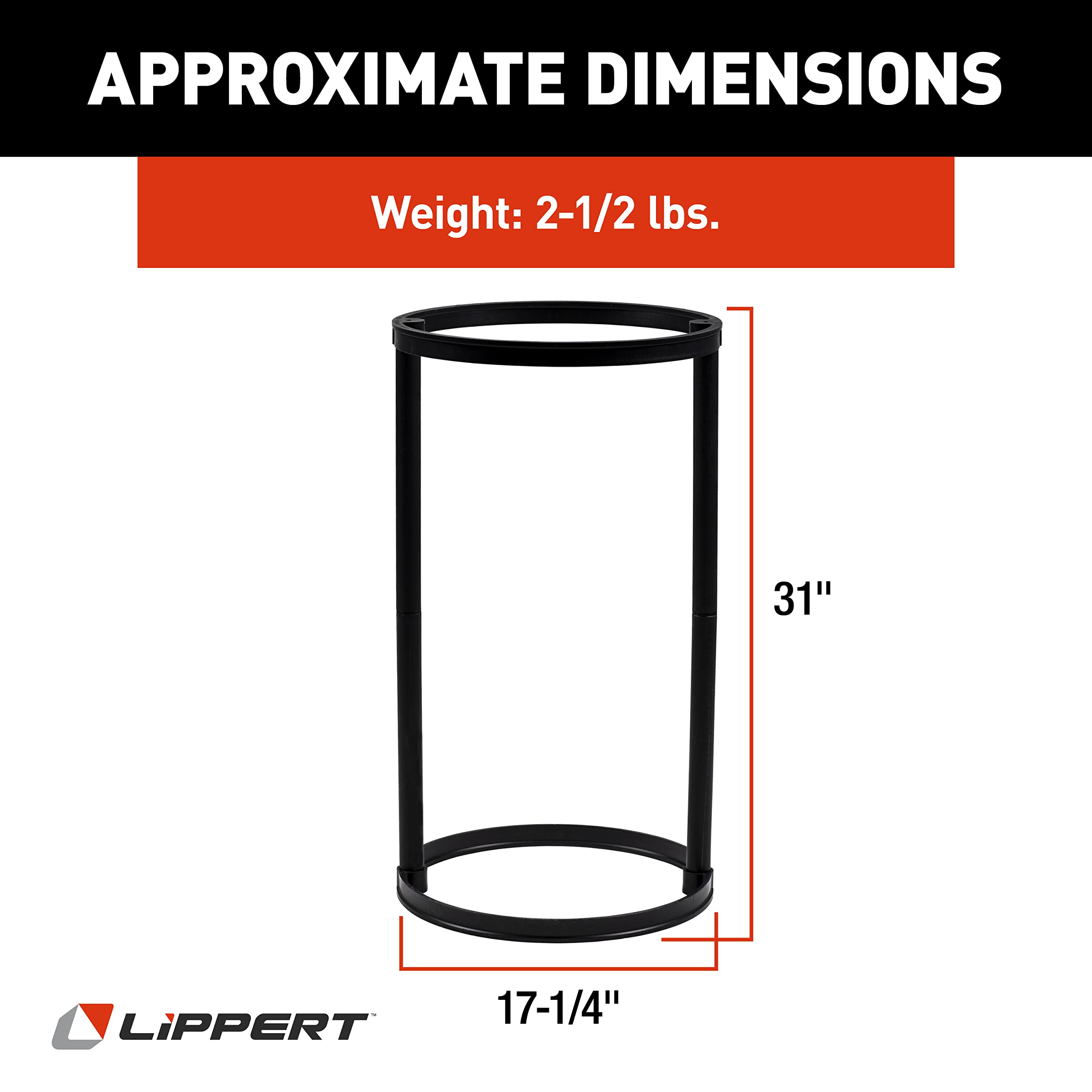 Lippert Trash Bag Holder Portable and Collapsible, Holds 13 Gallon Bags, Easy to Assemble, Perfect for Camping, Boating, Tailgating and Yardwork - 2022105716