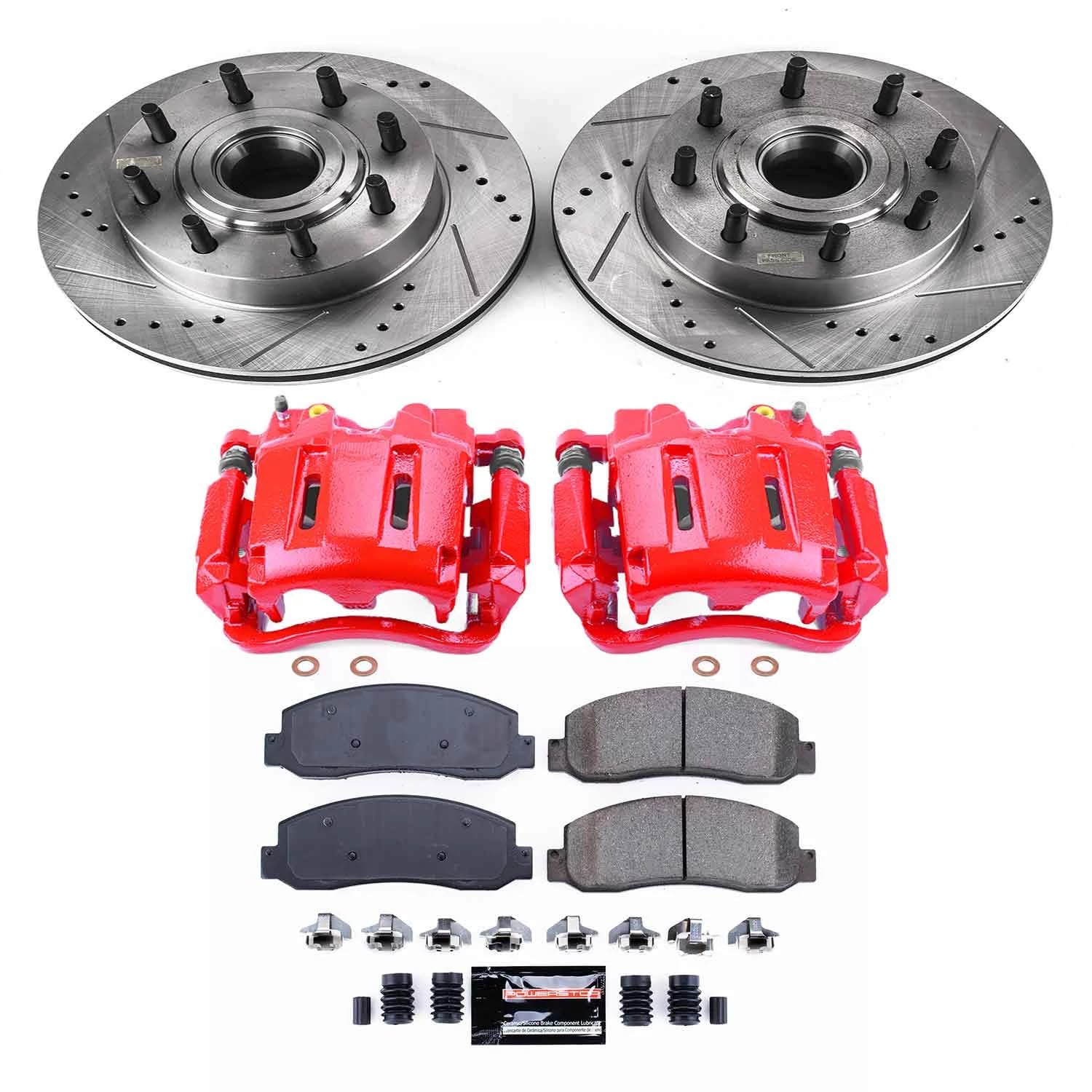 Power Stop Front KC5585-36 Z36 Truck and Tow Brake Kit with Calipers For Ford F-250 Super Duty 2007-2008, Ford F-350 Super Duty 2007-2010 [Model Specific]
