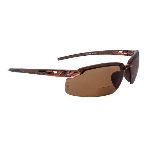 Crossfire ES5 Reader Glasses Diopter 2.0 HD Brown Lens Crystal Brown Frame