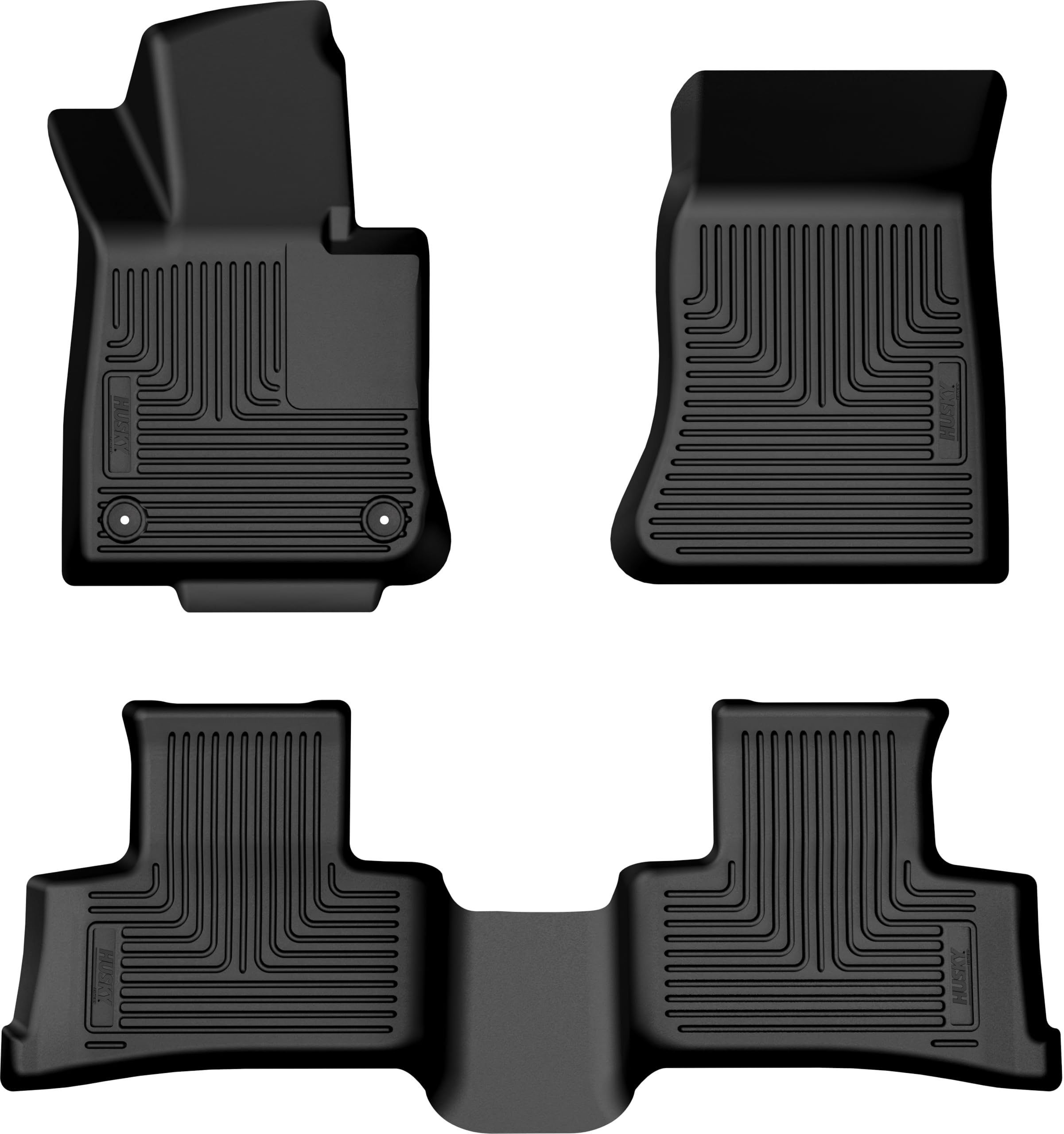 Weatherbeater Husky Liners Floor Mats | Fits 2024-2026 Mercedes-Benz GLC300 | Front & 2nd Row, 2-pc Black - 95421