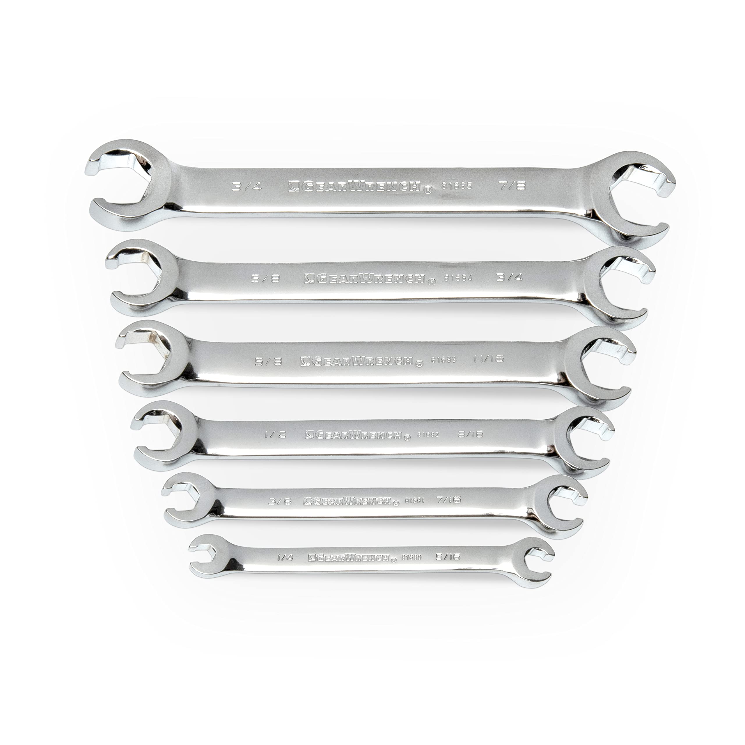 6 Pc. GEARWRENCH Flare Nut Wrench Set, SAE - 81907