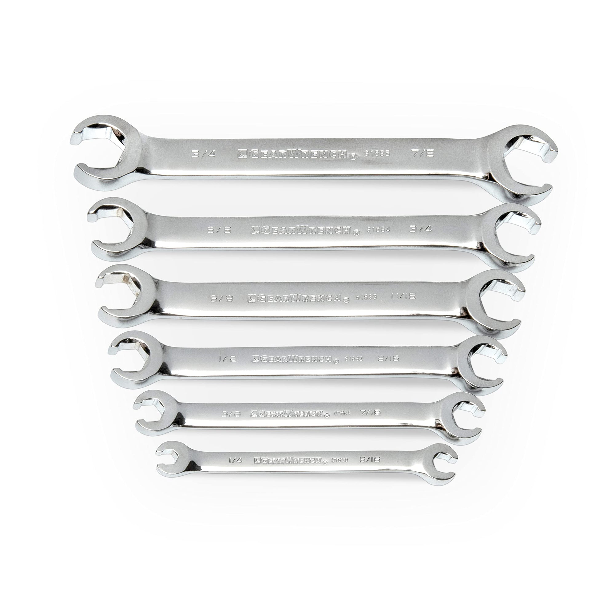 6 Pc. GEARWRENCH Flare Nut Wrench Set, SAE - 81907