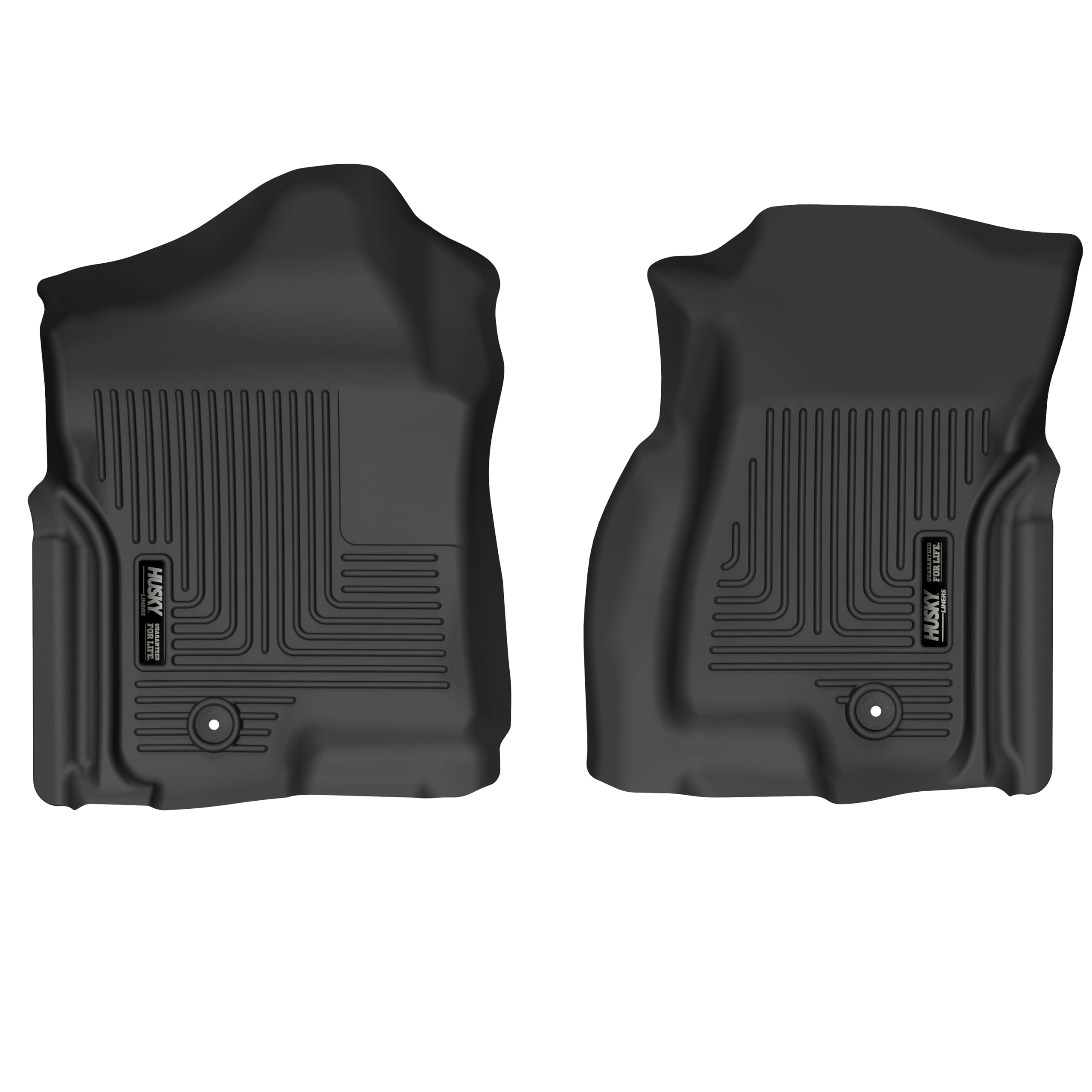 Husky Liners X-act Contour Floor Mats | 1999-2007 Chevrolet Silverado & GMC Sierra 1500 Fits; 2001-2007 Silver-Sierra 2500/3500, Ext & Crew Cab (07 Classic Body) | Front Row, 2-pc Black - 52111