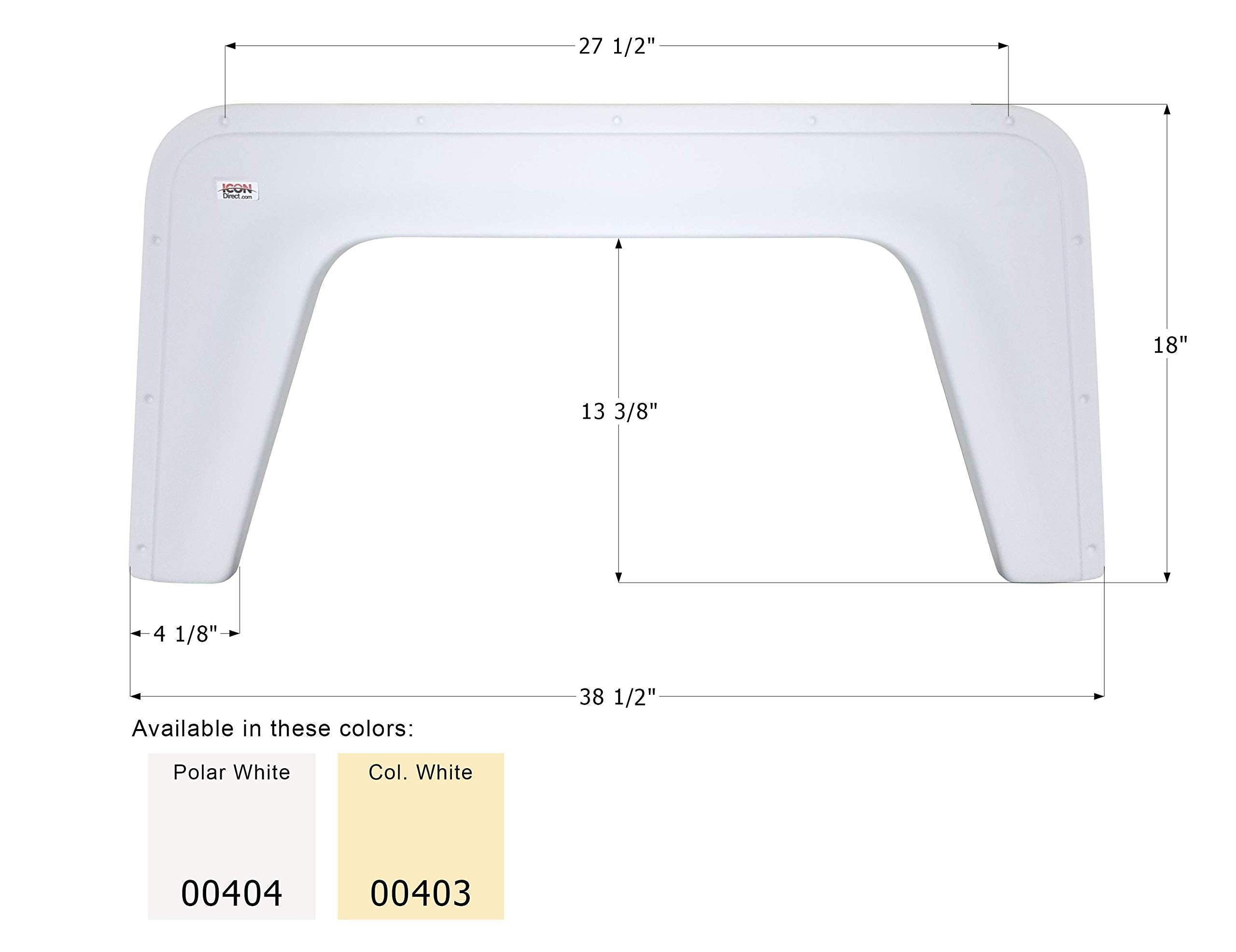 Single Axle Fender Skirt ICON 00403 - Colonial White FS377