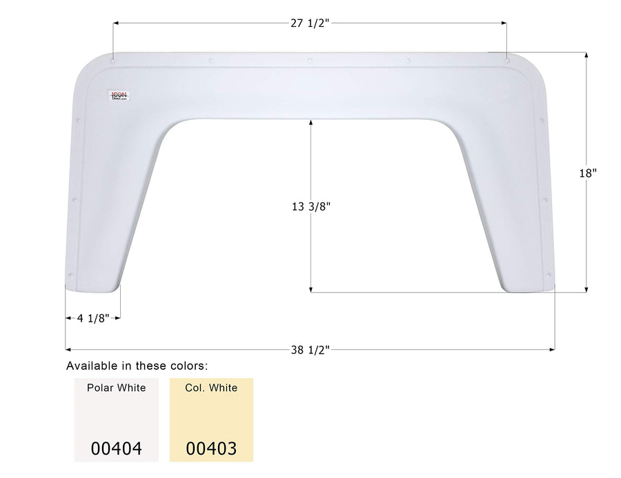 Single Axle Fender Skirt ICON 00403 - Colonial White FS377