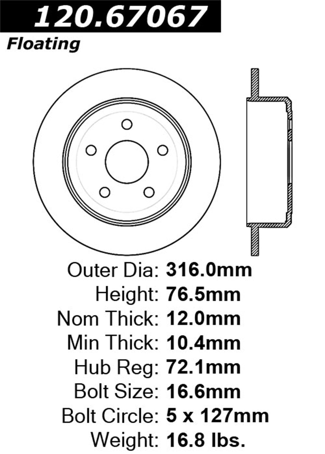 Sport Drilled/Slotted Brake Rotor StopTech 127.67067R (Rear Right), 1 Pack