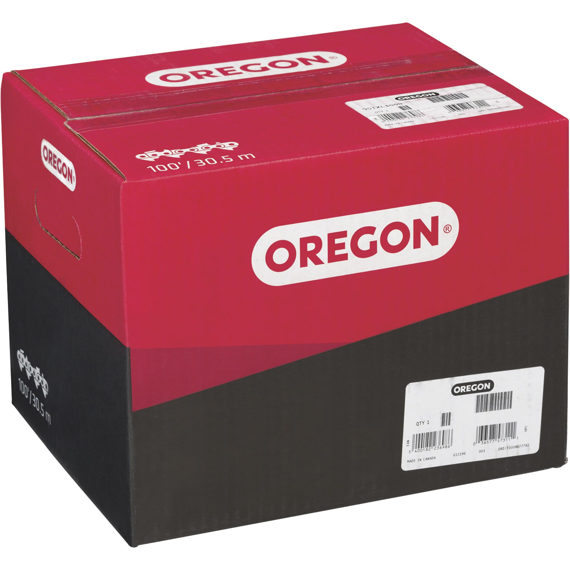 Oregon Low-Vibration 72EXJ100U Full Chisel Cutter Saw Chain, 3/8" Pitch, .050" Gauge, Skip Sequence, 100ft Reel