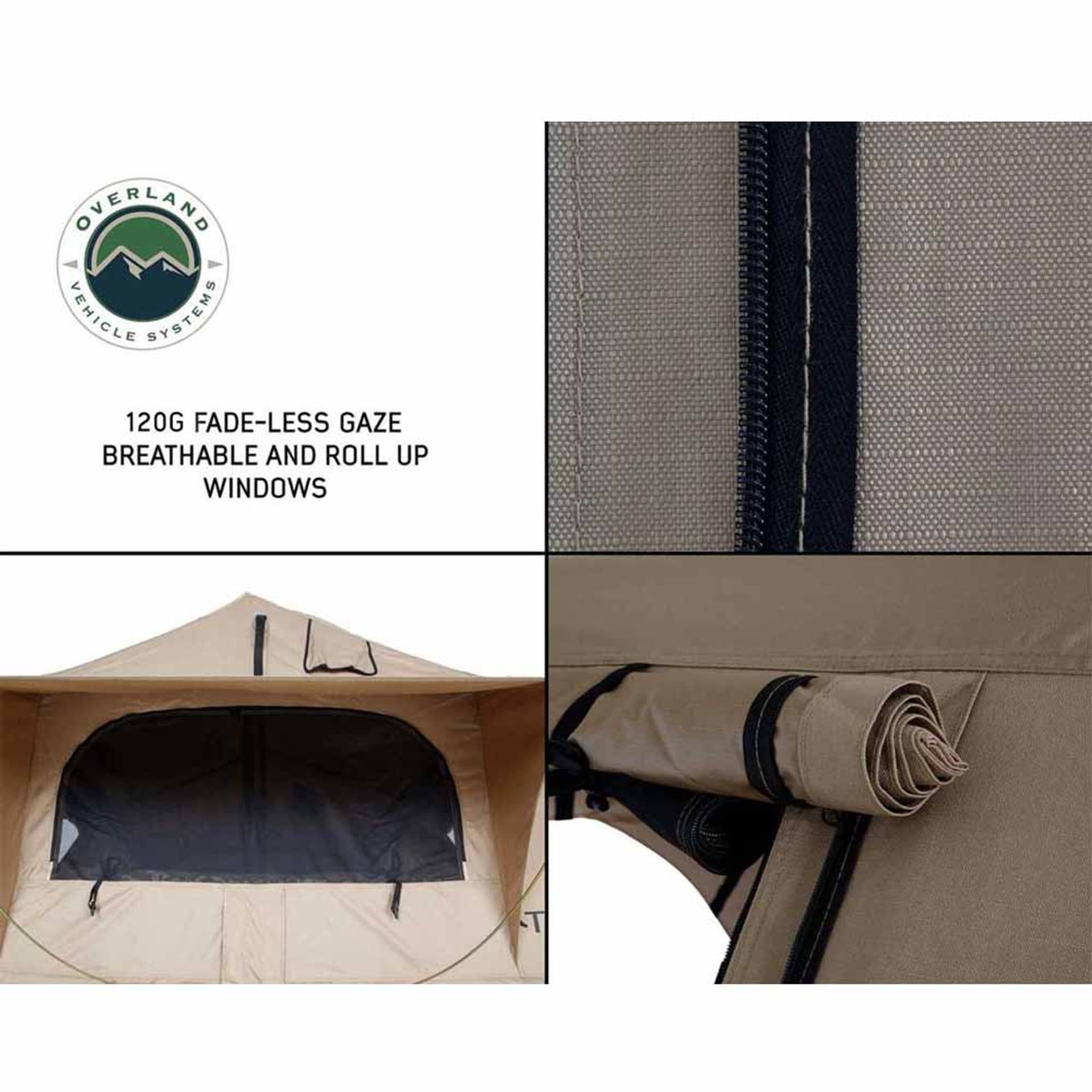 TMBK Overland Vehicle Systems LD 3 Soft Shell Roof Top Tent with Annex Combo, Tan Body & Green Rainfly with Green Annex