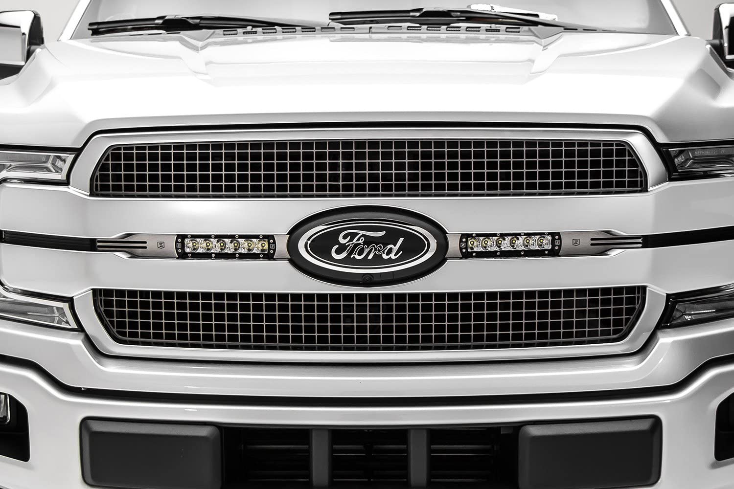 ZROADZ 2018-2019 Ford F-150 OEM Grille Platinum LED Kit, Incl. (2) 6 Inch LED Straight Single Row Slim Light Bars - PN #z415583-KIT