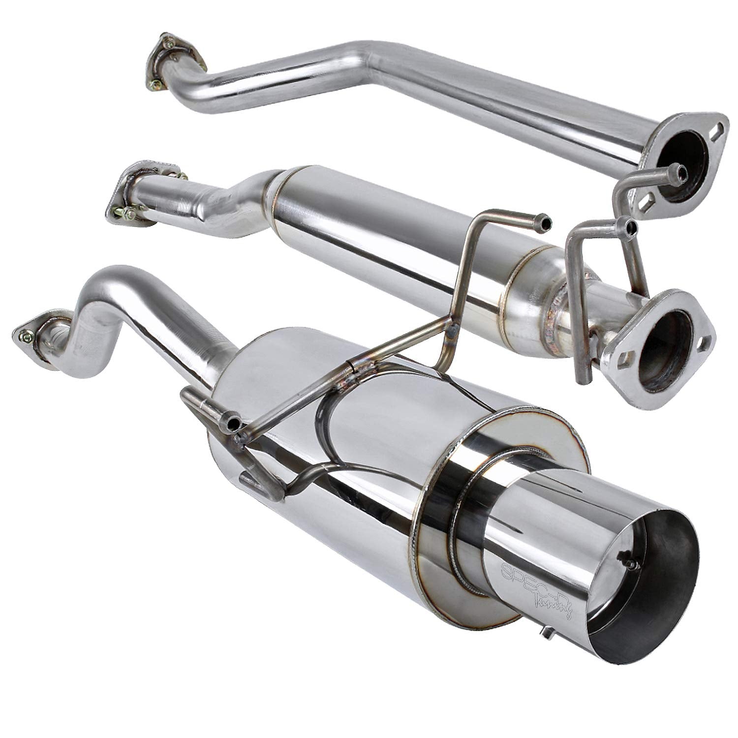 4" Muffler Tip Spec-D Tuning Catback Exhaust System + Silencer Compatible with Acura RSX Type-S 2002-2006