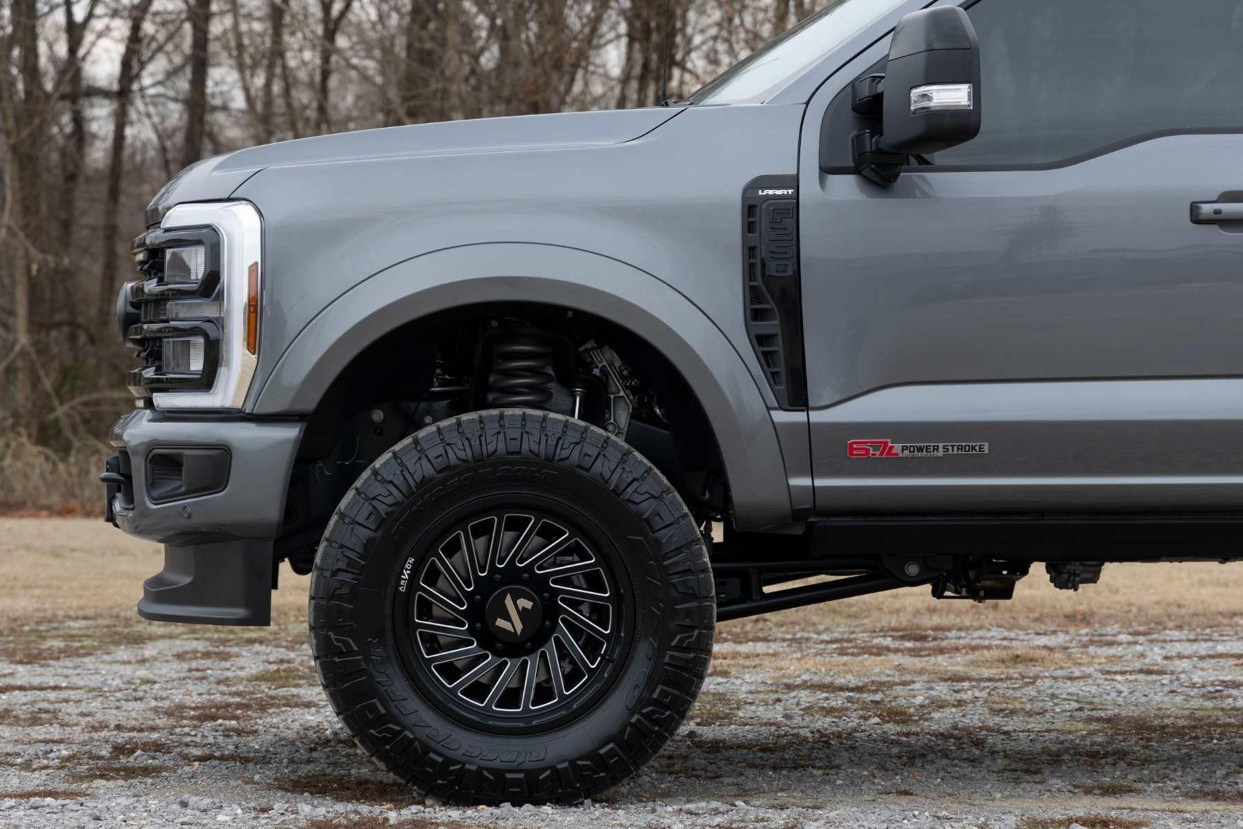 Rough Country Fender Flares Sport for Ford F-250/F-350 Super Duty (2023-2025) - Durable ABS Flares, 1" Coverage, No-Drill Install, UV-Protected Flat Black Finish, Set of 4