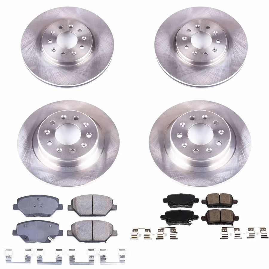 Power Stop Autospecialty KOE7565 Front and Rear Replacement Brake Kit-OE Brake Rotors & Ceramic Brake Pads