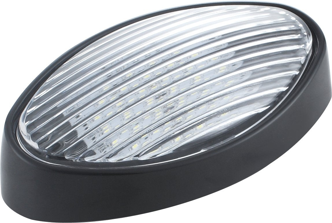Long Life Green LED RV Porch Lights (Black, Oval)