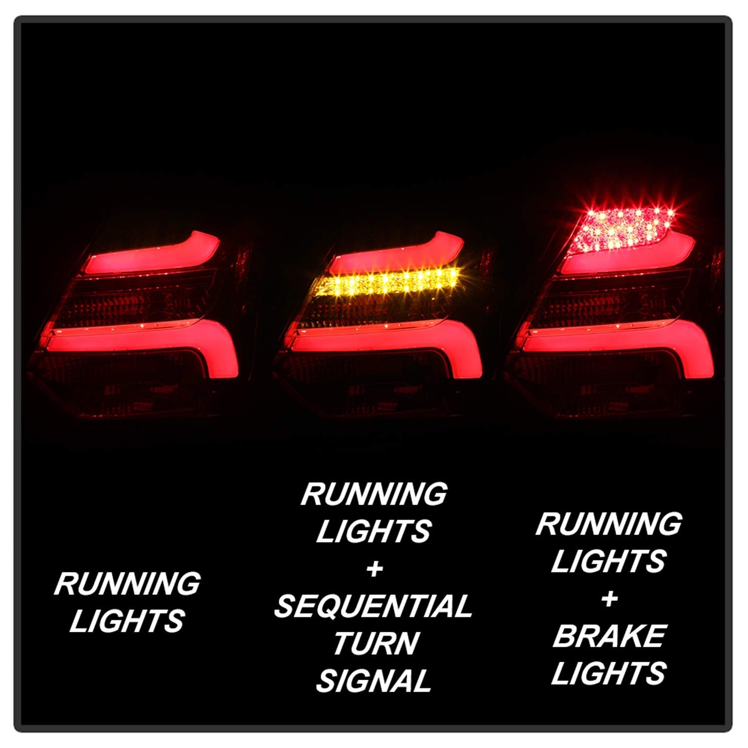 Ford Focus 12-14 Spyder 5085153 5Dr Only (Do not Fit 4Dr Sedan) LED Tail Lights - Red Clear