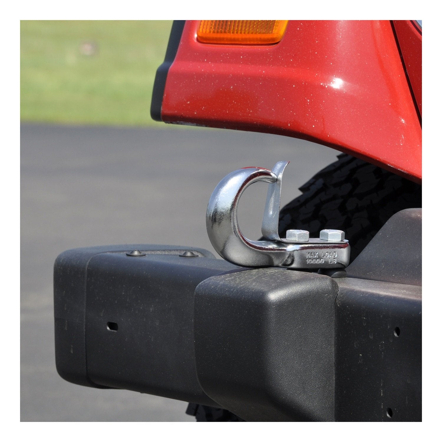 CURT Bolt-On Chrome Steel Tow Hook with Spring Clip, 10,000 lbs Capacity 22401