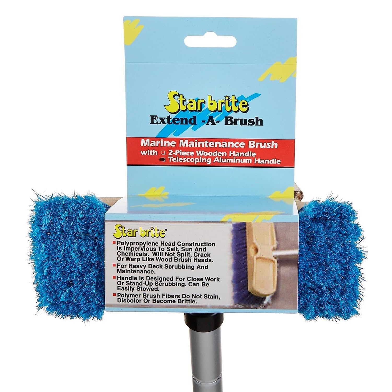 Brush & Compact Handle Combo Star brite - Extends 2'-4' - Made in USA