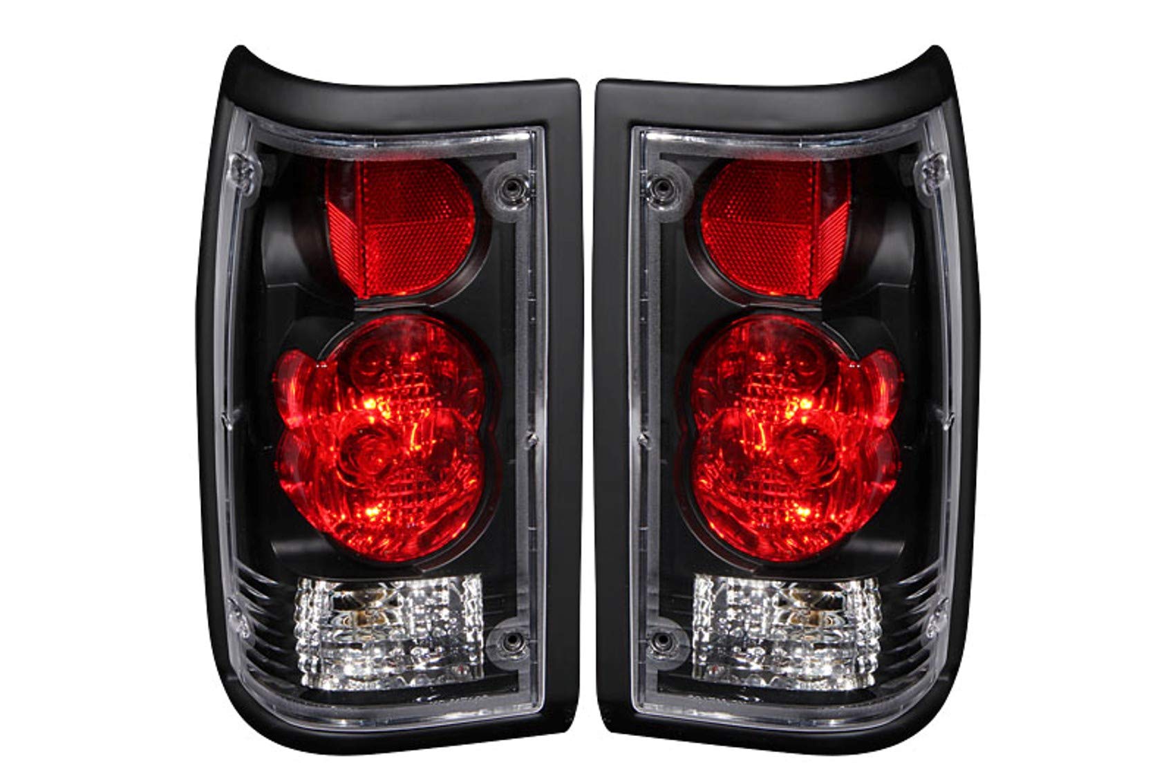 Mazda B2000 Anzo USA 211113 Black Tail Light Assembly - (Sold in Pairs)