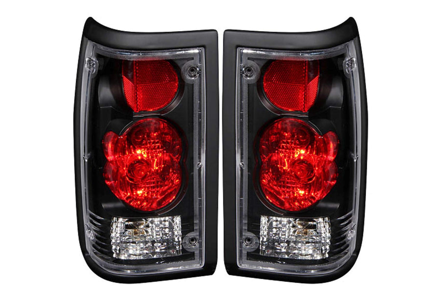 Mazda B2000 Anzo USA 211113 Black Tail Light Assembly - (Sold in Pairs)