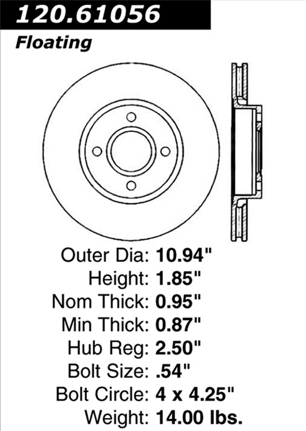 Sport Drilled/Slotted Brake Rotor StopTech 127.61056R (Front Right), 1 Pack