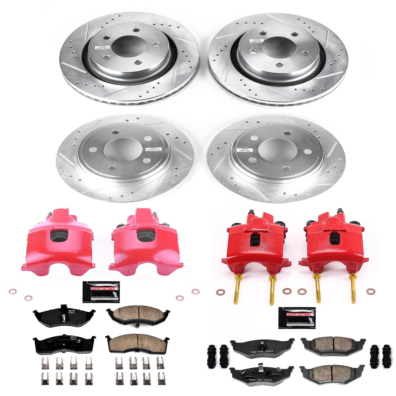Power Stop Z23 Evolution Sport Brake Upgrade Kit KC6178 with Powder Coated Calipers For Chrysler Concorde 2000-2004, Dodge Intrepid 2000-2004 [Model Specific]