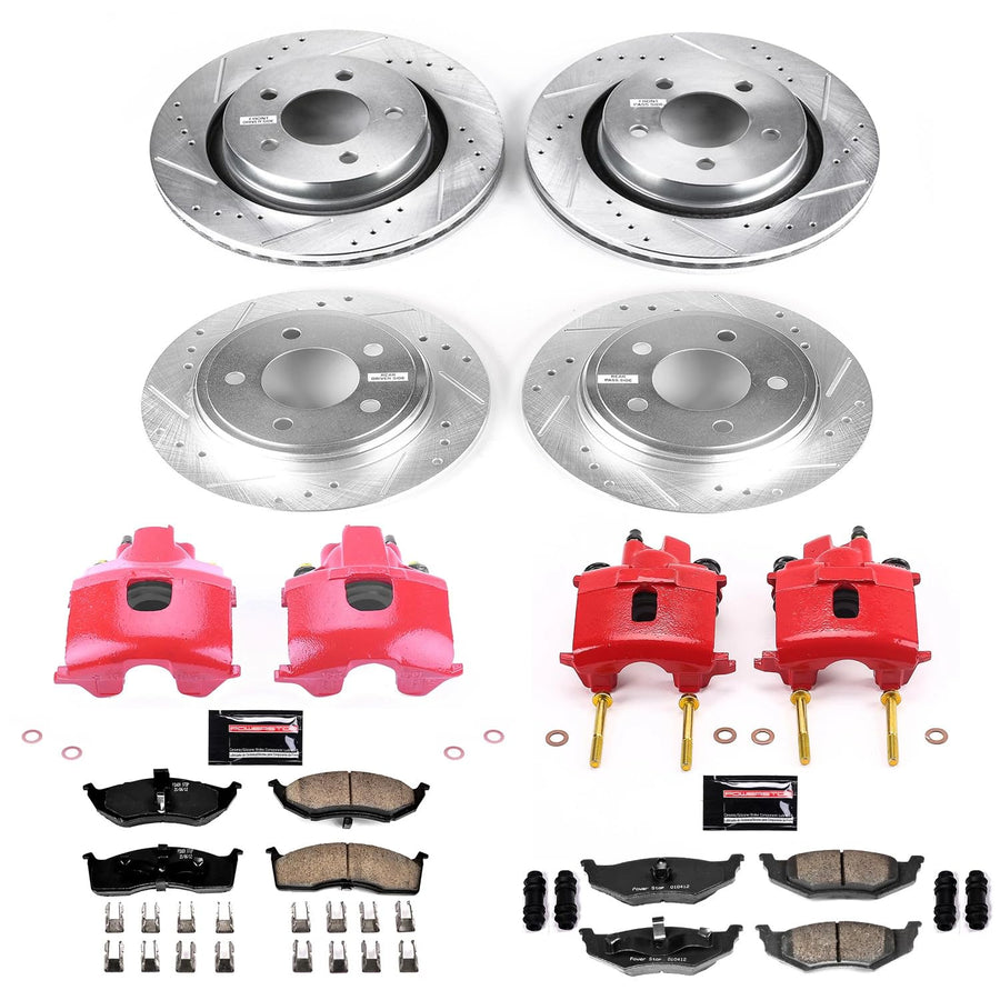 Power Stop Z23 Evolution Sport Brake Upgrade Kit KC6178 with Powder Coated Calipers For Chrysler Concorde 2000-2004, Dodge Intrepid 2000-2004 [Model Specific]