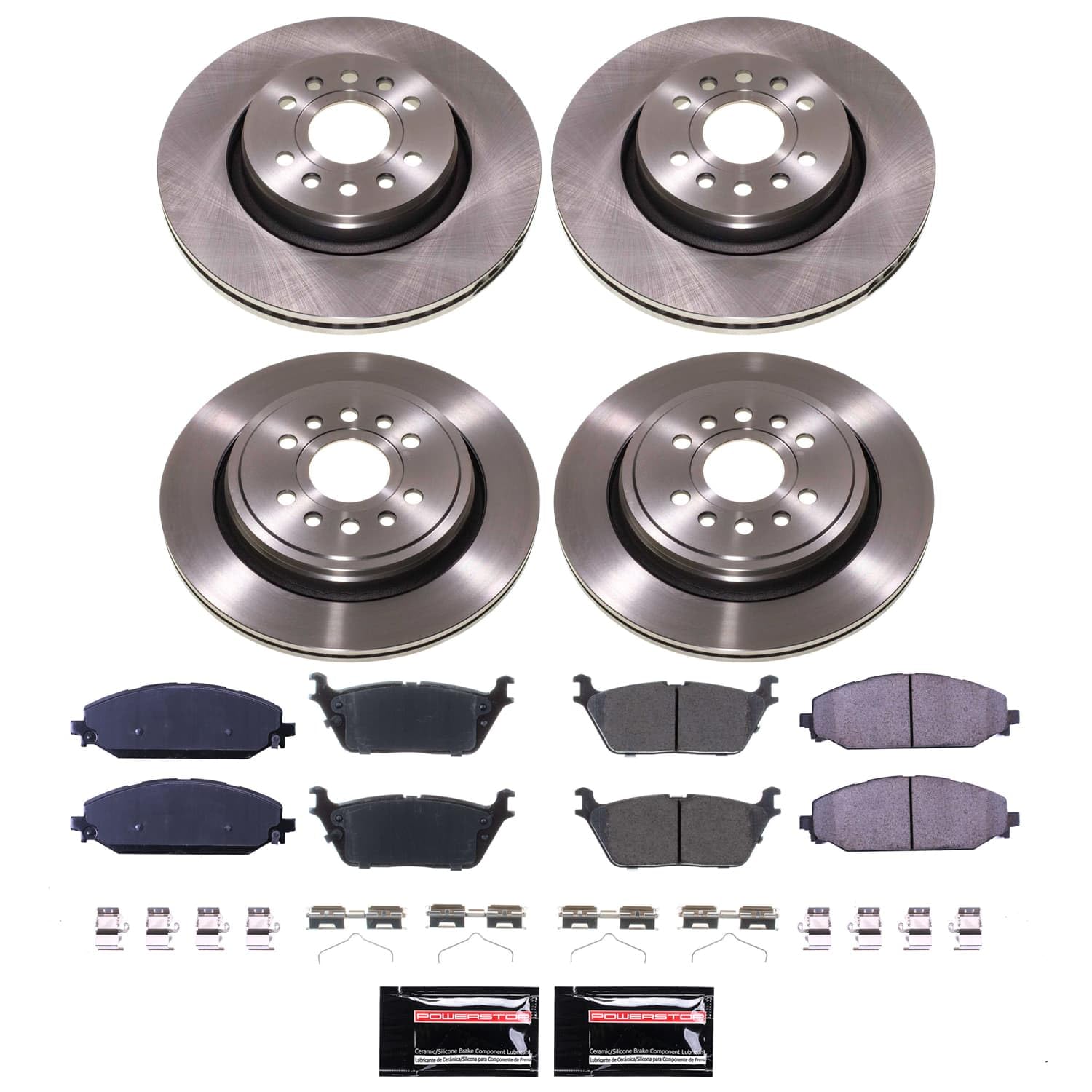 Power Stop KOE8902 Brake Kit Front and Rear Stock Replacement Brake Pads and Rotors