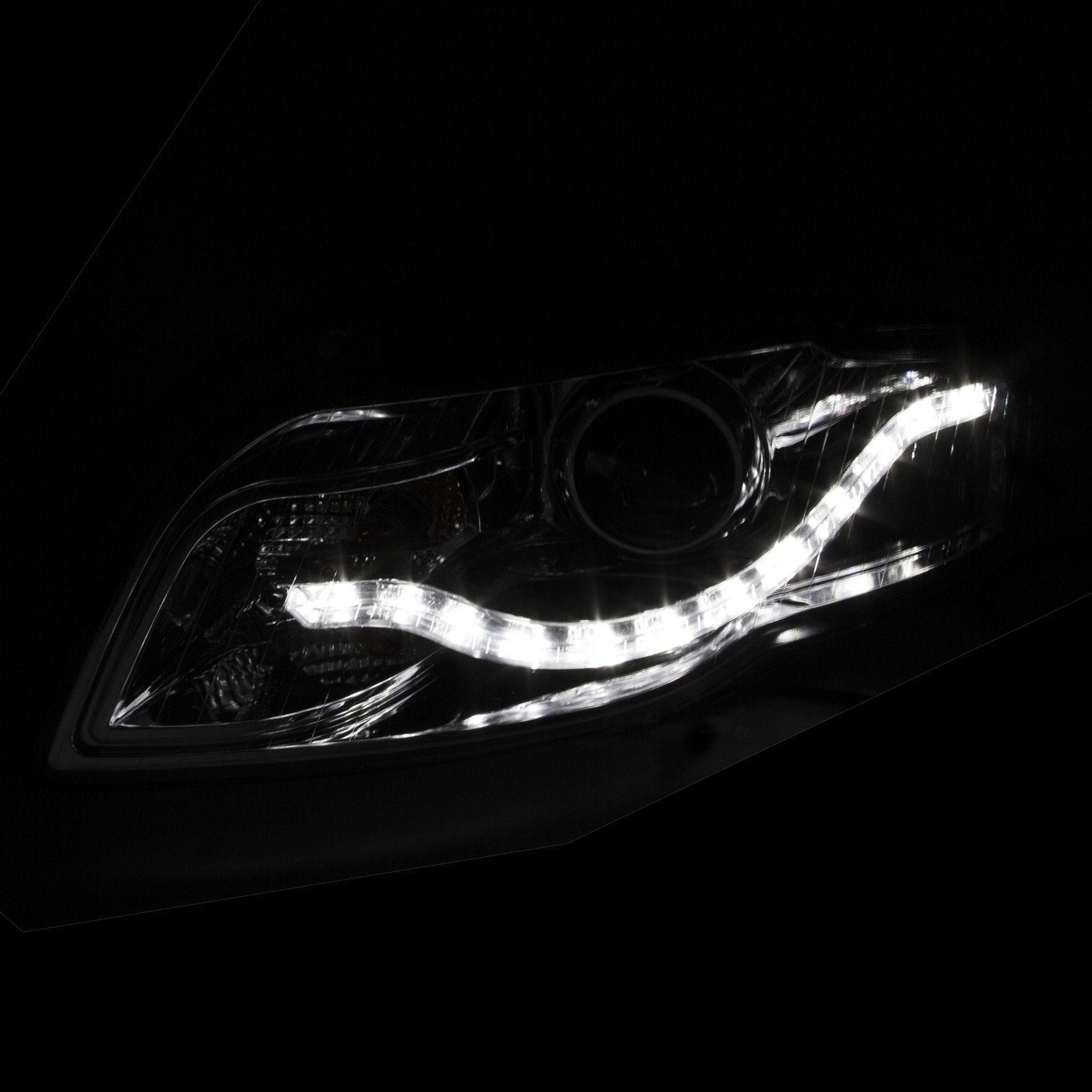 Halogen Projector Headlight for Hyundai Accent AnzoUSA 121476 Black/Clear/Amber