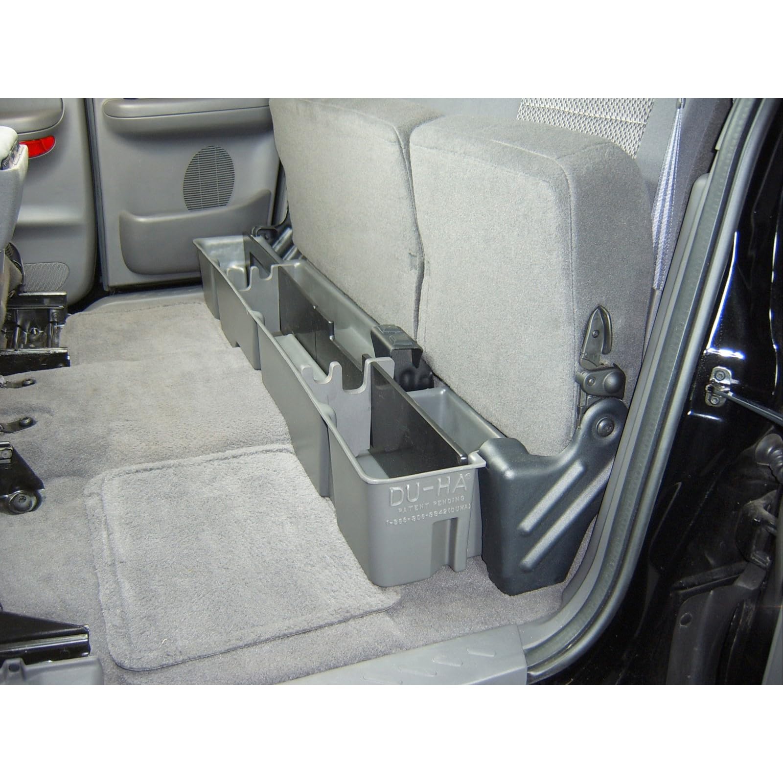 Under Seat Storage DuHa 20007 fits 2000-2003 F150 SuperCab | Black Heavy-Duty Back Seat Organizer | Durable Construction | Includes Dividers