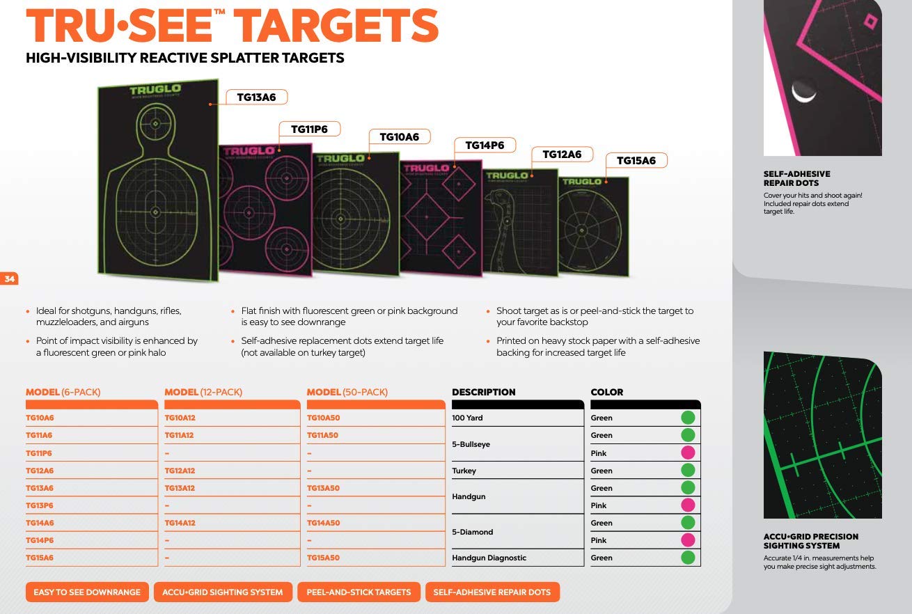 TRUGLO Turkey Target TRU-SEE 6-Pack, 12x12