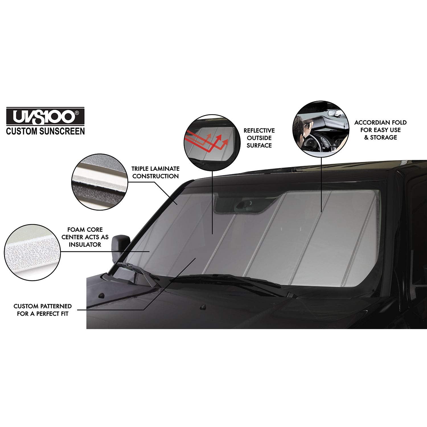 Covercraft Custom UVS100 Sunscreen | UV11063SV | Compatible with BMW X5 Select Models, Silver