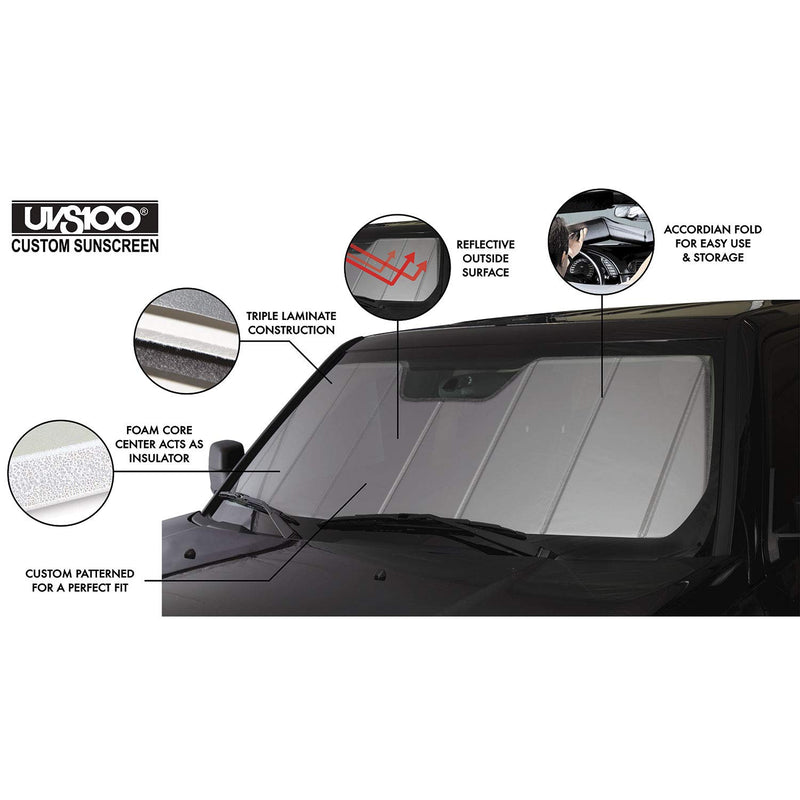 Covercraft Custom UVS100 Sunscreen | UV11172SV | Compatible with Select Ford Explorer Models, Silver
