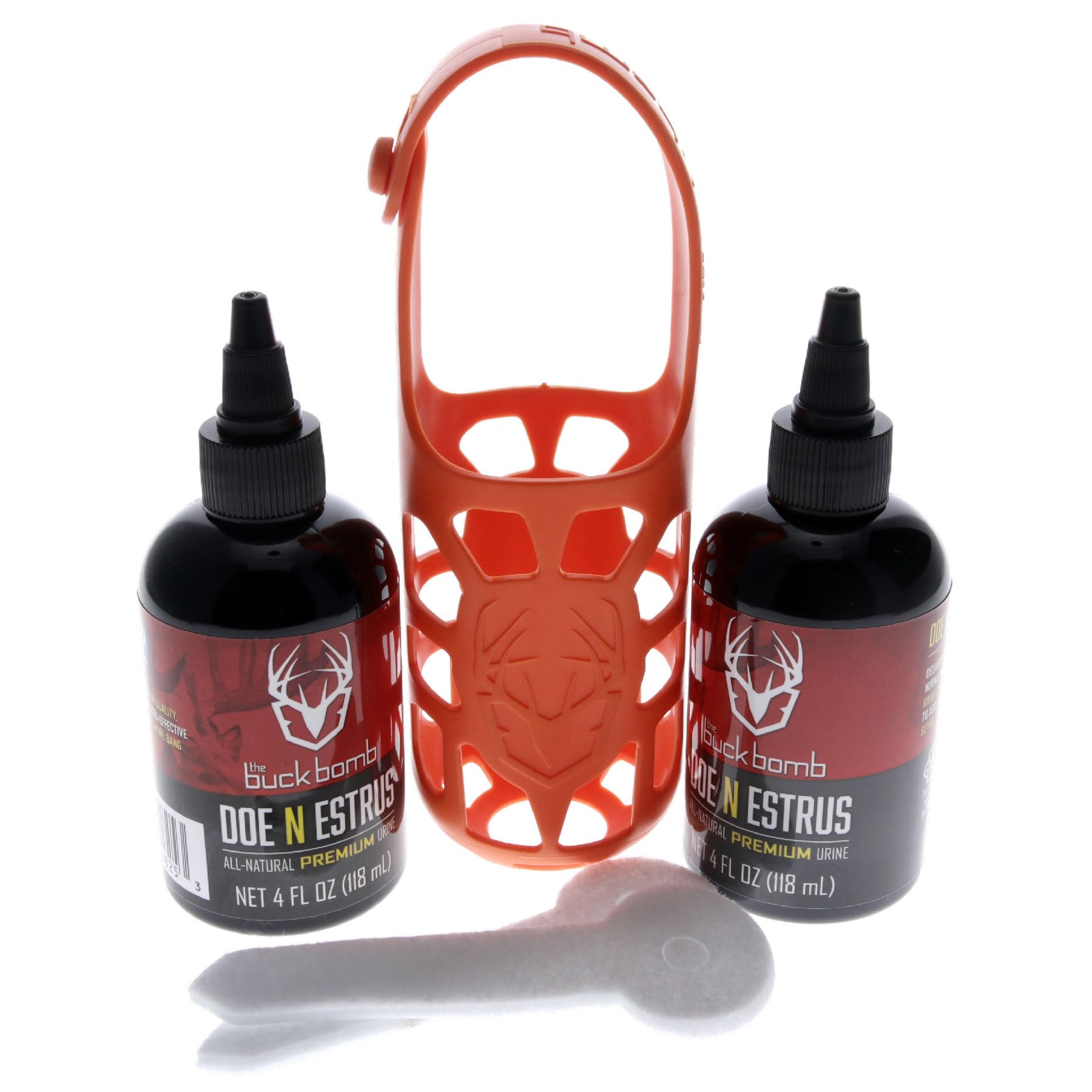 Buck Bomb Primetime Rut Kit Hunters Specialties w/Scent Hammock | 4 Oz Doe 'N Estrus Liquid Scent Attractant for Hunting - 2 Bottles