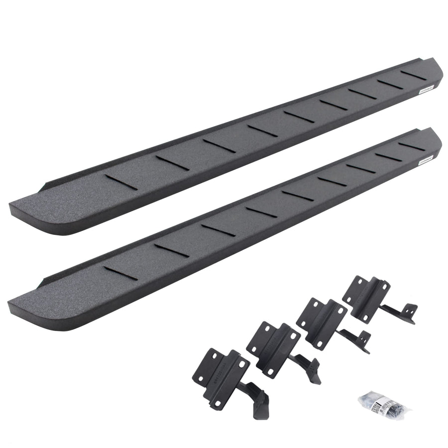 Go Rhino Running Board & Brackets Kit RB10 - | Galvanized Steel, Protective Bedliner Coating | 63417780T | Fits 2015-2024 Ford F-150 Super Cab Pickup & Others (See Description)