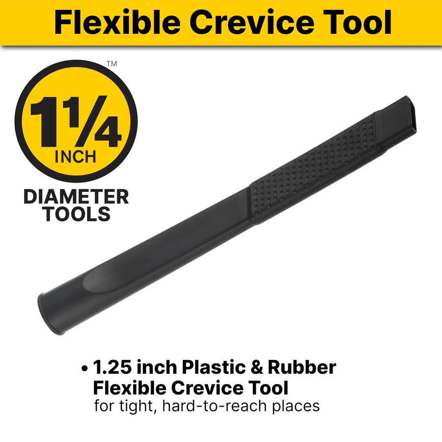 Flexible Crevice Tool Shop-Vac 9017900, 1.25 Inch Diameter x 12 Inch Length, Accessing Tight Spaces and Corners, (1-Pack)