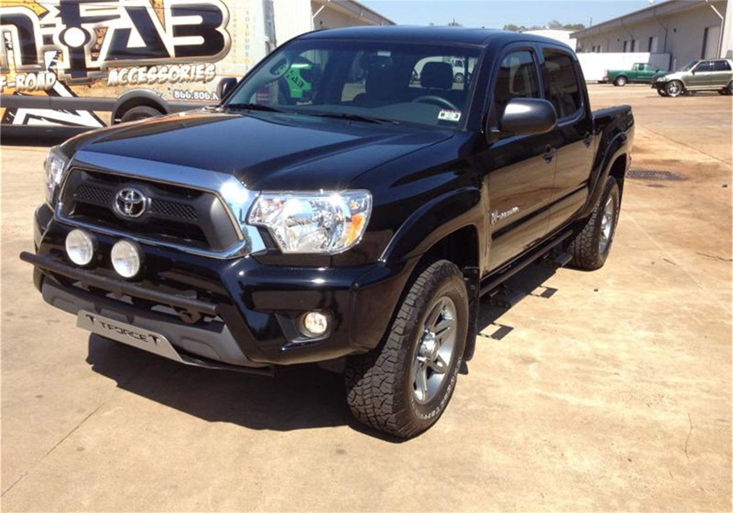 Textured Black N-Fab Light Bar | For 4 - 9in Lights - w/out License Plate Tabs | T124LB-TX | Fits 2012-2015 Toyota Tacoma